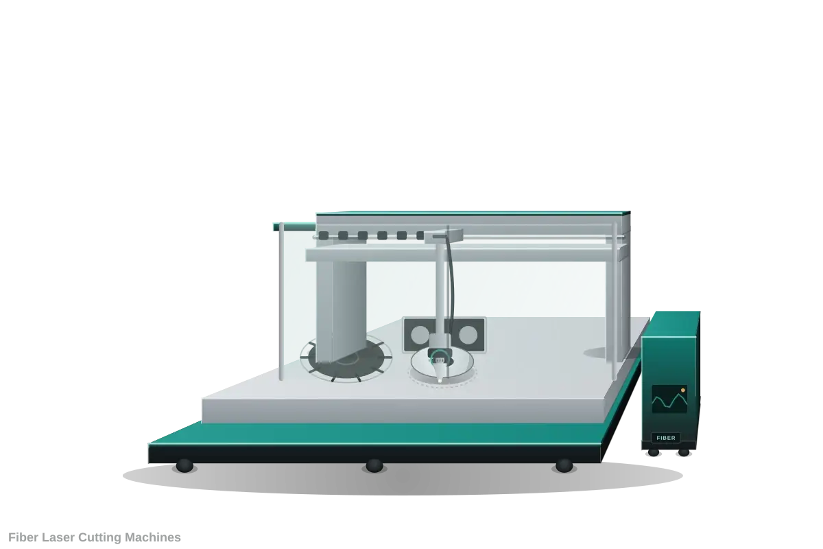 CNC fiber laser cutting machine cutting parts from a steel sheet